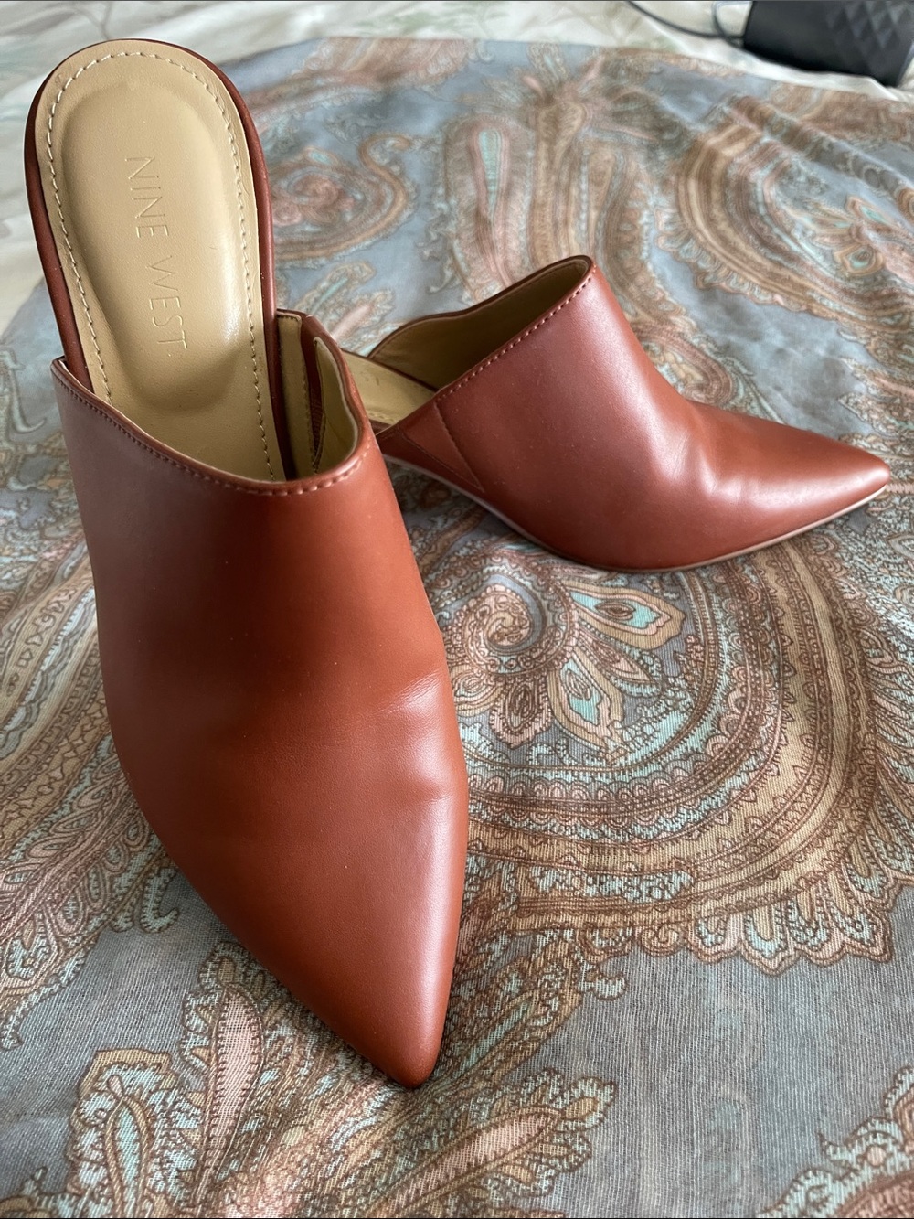 Nine West Women's Cognac Pointed-Toe Mule